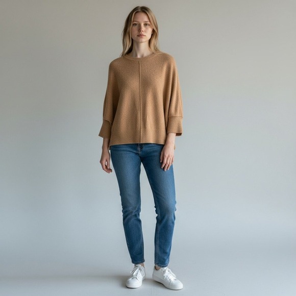 Lou & Grey for LOFT Sweaters - Lou & Grey for LOFT Sweater‎ Tan Textured Knit Dolman Sleeve XS/S Grandma